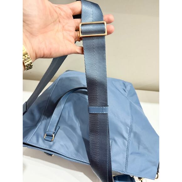 Tory Burch Tilda Nylon Shoulder Tote Bag with Detachable Long Strap Blue - Picture 8 of 13